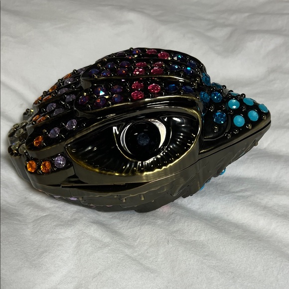 Kurt Geiger London Eagle Head Multicolor Embellished Clutch - Picture 1 of 4